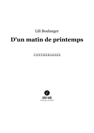 D'un matin de printemps', fr Orchester Orchester (Arr. des Originalwerkes fr Violine und Klavier) Orchestermaterial