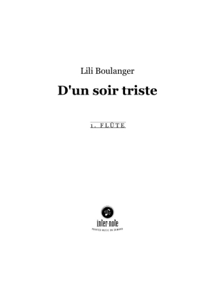 D'un soir triste' fr Orchester Orchester (Arr. des Originalwerkes fr Violoncello und Klavier) Orchestermaterial