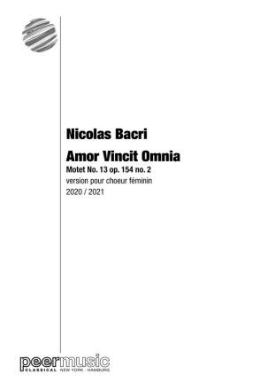 Amor Vincit Omnia pour choeur fminin partition