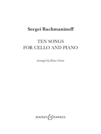 Ten Songs for Cello and Piano for cello and piano