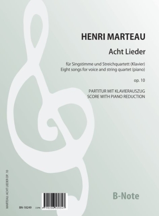 Acht Lieder fr Singstimme und Streichquartett oder Klavier op.10 Singstimme,Klavier Spielnoten