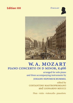 Piano concerto in D minor for flute, violin, cello and piano score and parts