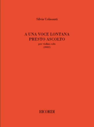 A una voce lontana presto ascolto Violin Book