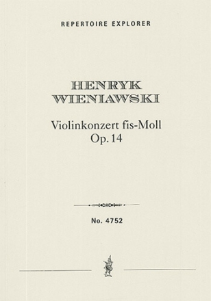 Violinkonzert fis-Moll op.14 fr Violine und Orchester Studienpartitur