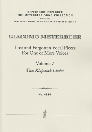 Lost and Forgotten Vocal Pieces Vol.7: Three Klopstock Lieder  for One or More Voices and Instrument