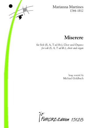 Miserere fr Soli (SAT ad lib.), gem Chor und Orchester Partitur und Orgelstimme (la)