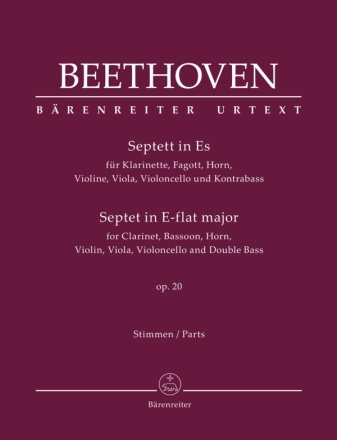 Septett in Es op.20 fr Klarinette, Fagott, Horn, Violine, Viola, Violoncello und Kontrabass Stimmen