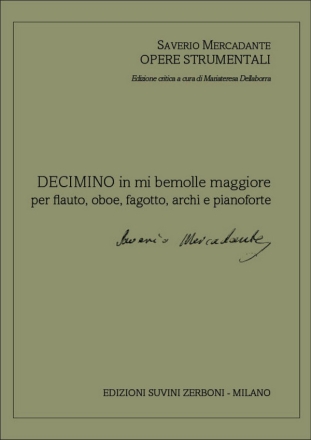 Decimino in mi bemolle maggiore Flute, Oboe, Bassoon, Strings and Piano Score