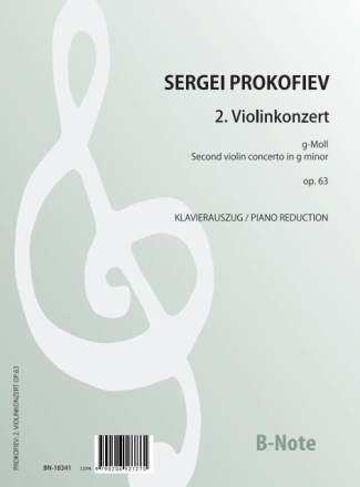 2. Violinkonzert g-Moll op.63 fr Violine und Orchester Klavierauszug mit Solostimme