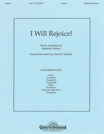 I Will Rejoice Brass Accompaniment Stimmensatz