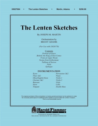 The Lenten Sketches Chamber Orchestra Stimmensatz