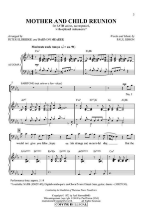 Mother and Child Reunion SATB Chorpartitur