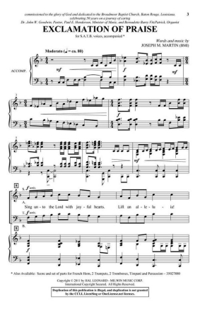 Exclamation of Praise SATB Chorpartitur