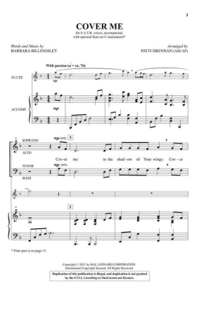 Cover Me SATB Chorpartitur