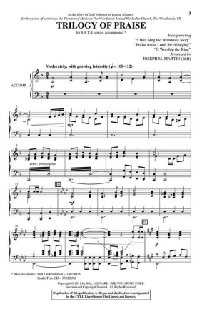 Trilogy of Praise SATB Chorpartitur