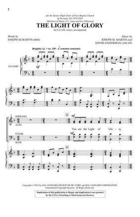 The Light of Glory SATB Chorpartitur