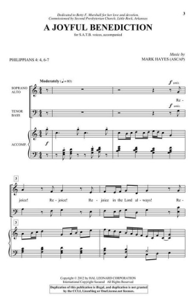 A Joyful Benediction SATB Chorpartitur