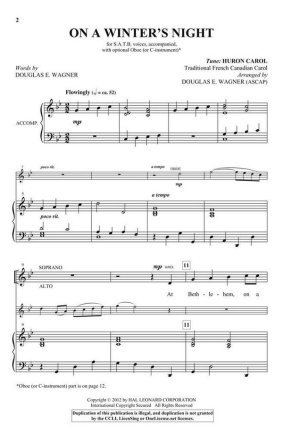 On a Winter's Night SATB Chorpartitur