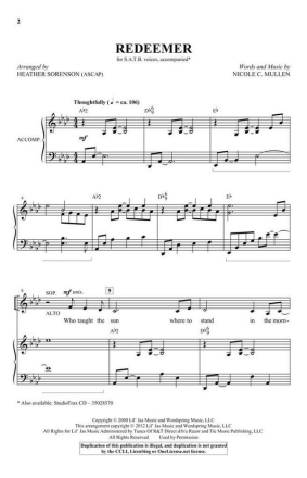 Redeemer SATB Chorpartitur