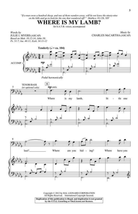 Where Is My Lamb? SATB Chorpartitur