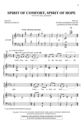 Spirit of Comfort, Spirit of Hope SATB Chorpartitur