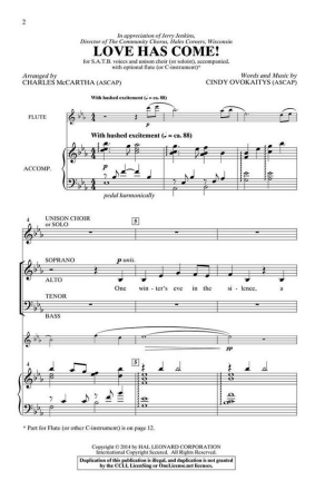 Love Has Come! SATB, Children's Choir and opt. Flute Chorpartitur