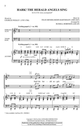 Hark! The Herald Angels Sing SATB Chorpartitur