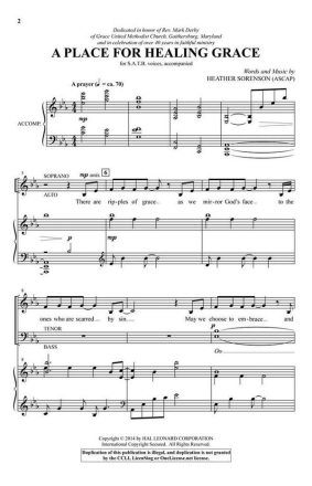 A Place for Healing Grace SATB Chorpartitur