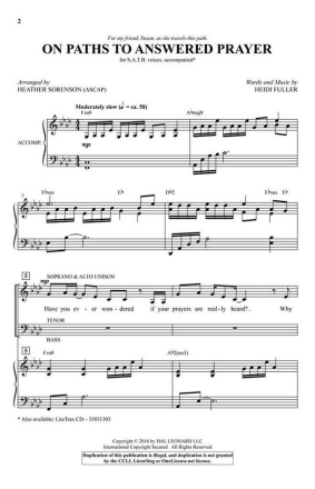 On Paths to Answered Prayer SATB Chorpartitur