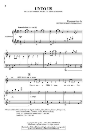 Unto Us SATB Chorpartitur