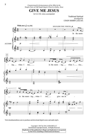 Give Me Jesus SATB Chorpartitur