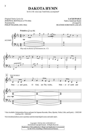 Dakota Hymn SATB Chorpartitur