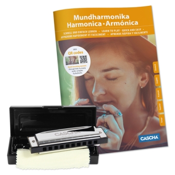 Blues Harmonica Set (incl. 4 languages Method (DE/EN/FR/ES), case, cleaning cloth)