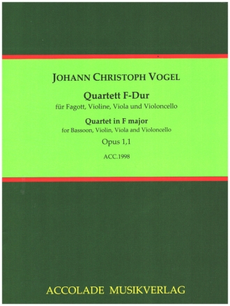 Quartett F-Dur op.1,1 fr Fagott, Violine, Viola und Violoncello Partitur und Stimmen