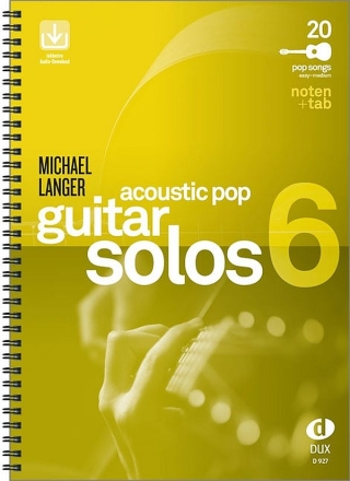 Acoustic pop guitar solos Vol.6 (+Online-Audio) fr Gitarre (Noten und TAB, easy/medium)