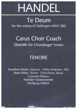 Te Deum for the victory of Dettingen HWV 283 - Chorstimme Tenor  mp3-CD