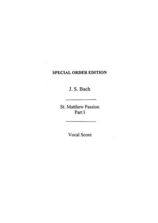 St. Matthew Passion Women's Choir [SSA] and Piano Klavierauszug