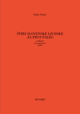 Stiri slovenske ljudske za prst palec Piano Score