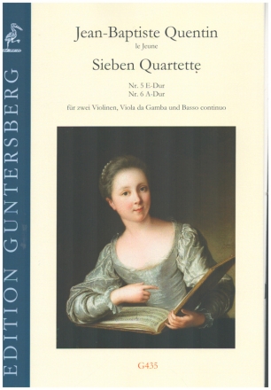 7 Quartette Nr. 5 E-Dur  und Nr. 6 A-Dur fr 2 Violinen , Viola da Gamba und Basso continuo Partitur und Stimmen