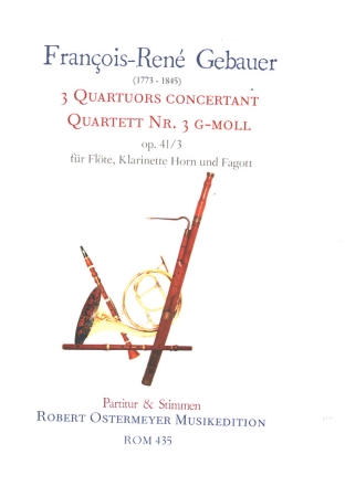 Quartett g-Moll Nr.3 op.41,3 fr Flte, Klarinette, Horn und Fagott Partitur und Stimmen