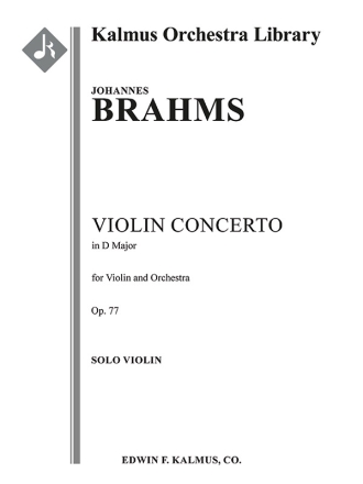 Concerto for Violin D Maj Op 77 VN PT Full Orchestra