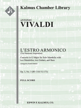 L'Estro Armonico, Op 3, No 3 (f/o sc) Scores