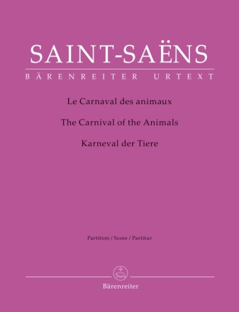 Le Carnaval des animaux pour flute (petite flute), clarinette, piano 1&2, harmonica, xylophone et cordes  Partition