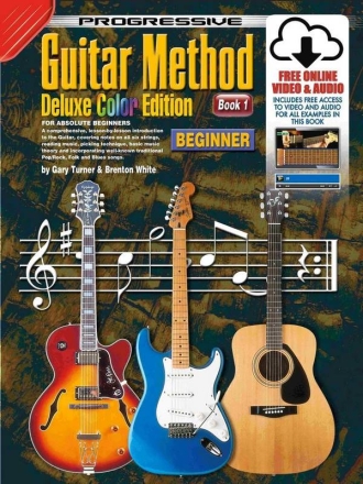 Progressive Guitar Method 1- Deluxe Color Edition Guitar Book & Media-Online