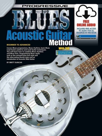 Progressive Blues Acoustic Guitar Method Guitar Book & Audio-Online