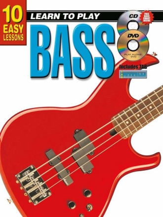 10 Easy Lessons - Learn To Play Bass Bass Guitar Book & Media-Online