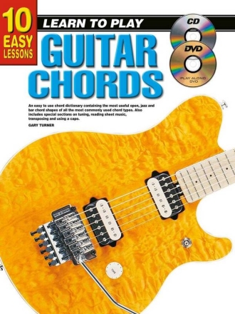 10 Easy Lessons - Learn To Play Guitar Chords Guitar Book & Media-Online