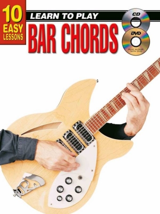 10 Easy Lessons - Learn To Play Bar Chords Guitar Book & Media-Online