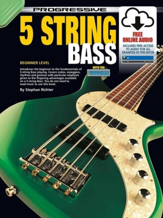 Progressive 5 String Bass Bass Guitar Book & Audio-Online