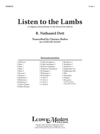 Listen to the Lambs (c/b score) Scores